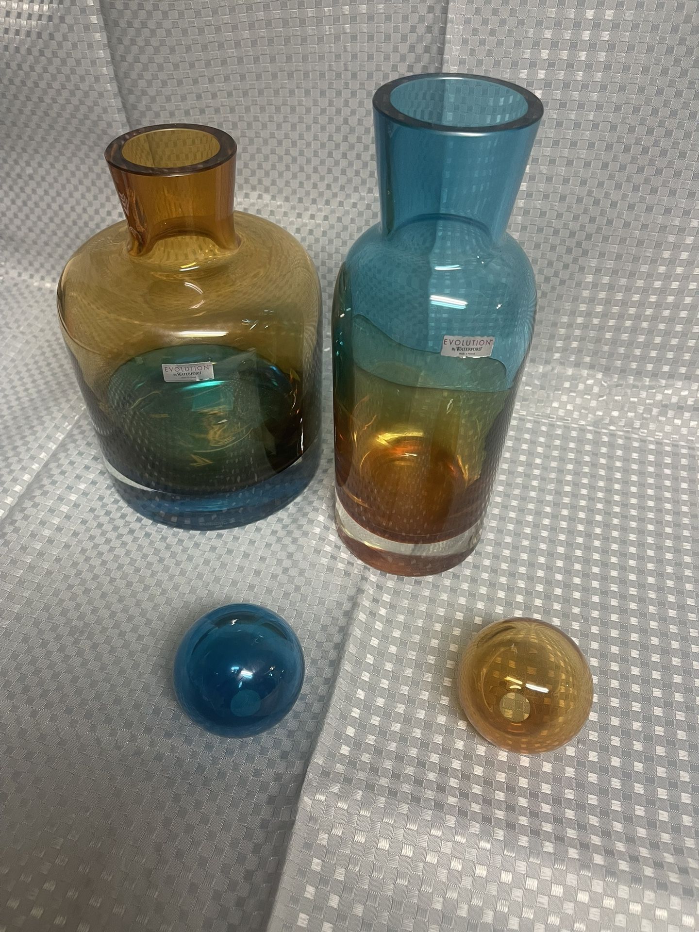 Evolution Vintage Waterford Crystal Blue & Amber decanter