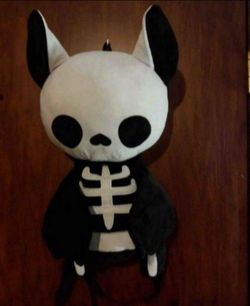 Huge Adorable Skeleton Bat Plushie Gothic Backpack  21"