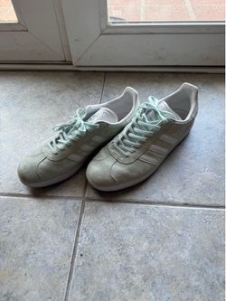 Green adidas gazelles 10.5