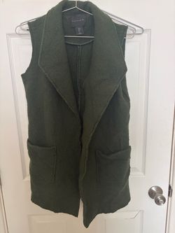 Tahari Olive Green Wool Vest