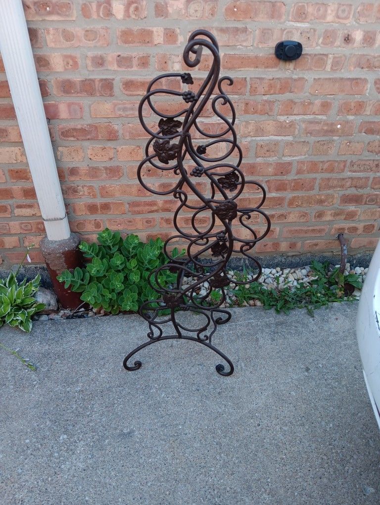 41" Heavy Duty Wrought Iron Wine Rack 12 Bottle Holder 