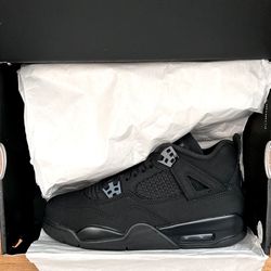 Brand New Jordan 4 Retro “Black Cat” (2025) (GS) Size 6.5Y/Womens Size 8