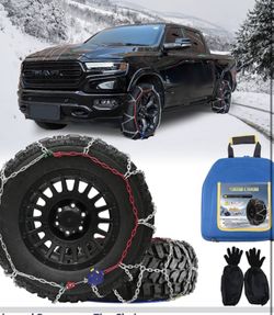 ​​NEOCHIAEVO Auto Tightening Snow Chains Tire Chains, 4.6mm Diameter, 1-Minute Quick Install, Universal Fit for Car/SUV/Pickup Truck, Multi-Weather Em