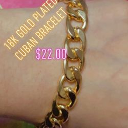 Cuban Gold Plated Bracelet 