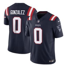 Christian Gonzalez Jersey Mens Large Navy Stitched New England Patriots #0