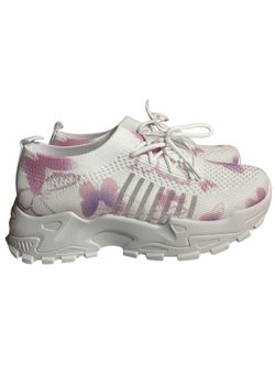 Women's Butterfly Knit Platform Sneakers - Lightweight Slip-On Chunky Sole - Size 6