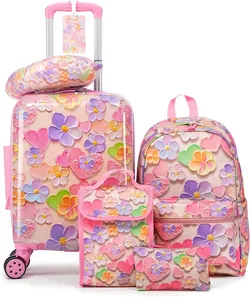 Rosamo 16in Kids Luggage Set - 6 Piece Floral Hardside Spinner with Backpack