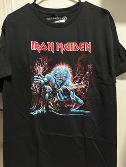 Iron Maiden Black Graphic Band T-Shirt large