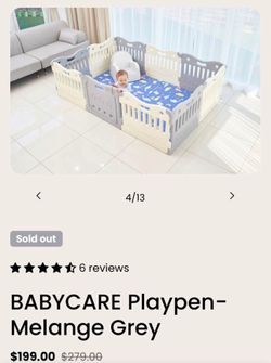 BABYCARE Playpen-Melange Grey