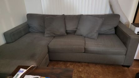 Gray Fabric Sectional Sofa with Chaise