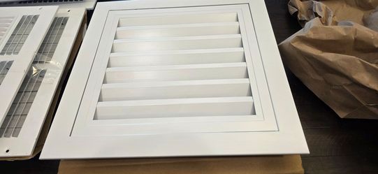 New 12x12 (13.5x13.5 Outer) White Aluminum Return Air Grille Vent Cover