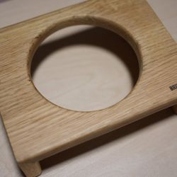 BRIDGE DOG Cat Tray One Hole 6 cm Oak / Merbau