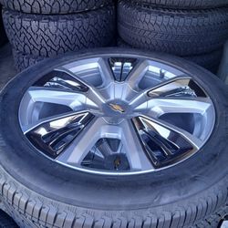 2025 NEW OEM ORIGINAL TAKEOFFS CHEVY SILVERADO HIGH COUNTRY 22 INCH HAVE TPMS SENSORS TIRES BRIDGESTONE 99.99 % DOT 0225 $ 1799 