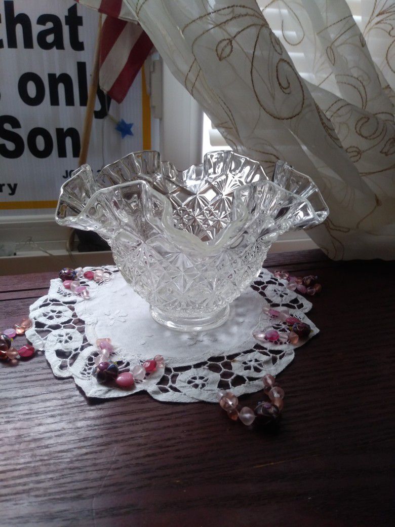 Fenton Clear Glass Candy Bowl