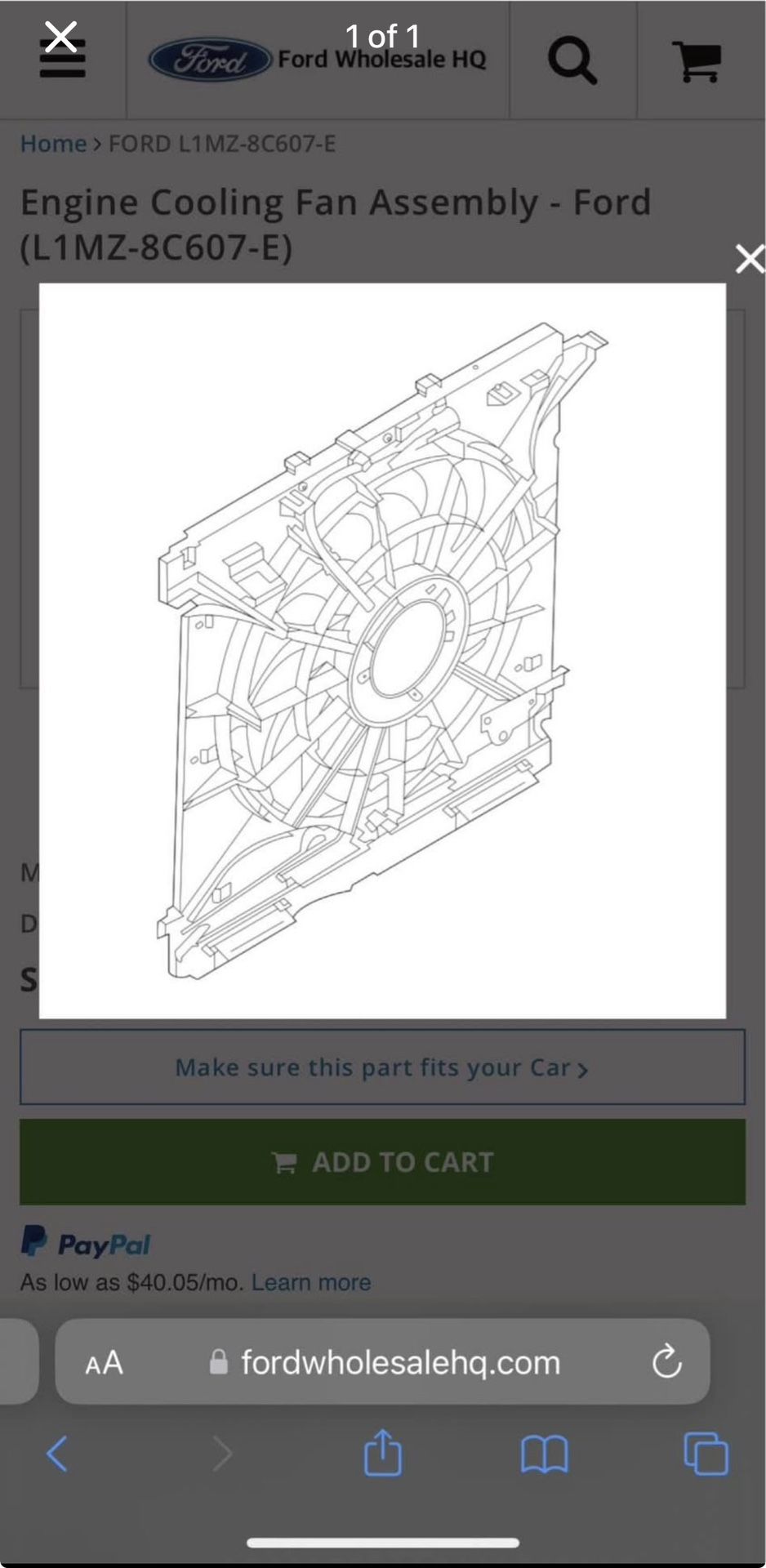 L1MZ8C607E Ford Explorer Engine Cooling Fan Assembly (L1MZ-8C607-E) BRAND NEW