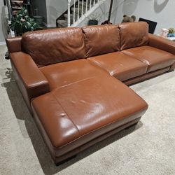 Macys Darrium 2-Pc. Leather Sofa with Chaise