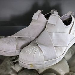 Adidas Superstar Slip On Elastic Band Cross Strap White S81338 11 BZ0111 9.5