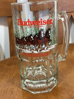 Very large 1989 Budweiser Clydesdales beer stein