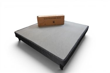 King Size EnForce 7″ Metal Foundation Bed frame w/ Headboard Bracket and Box Spring