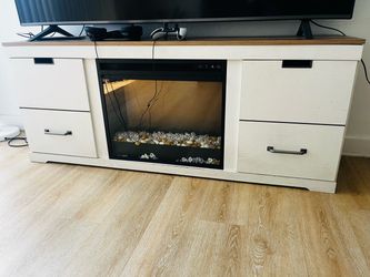 TV Stand with Electric Fireplace Insert