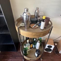 Two-Tier Round Bar Cart