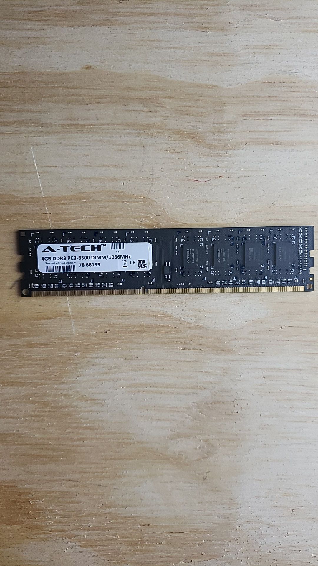 A-Tech Memory PC 4GB DDR3 PC3 8500 DIMM/1066MHz