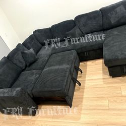 New Black Sectional 