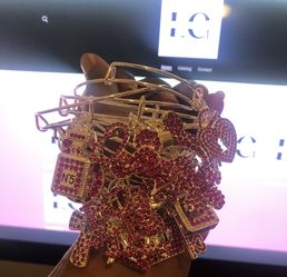 Hot Pink Charm Bangle Bracelets 