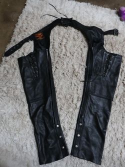 Black Milwaukee Leather Motorcycle Chaps Size S