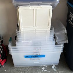 Plastic Storage Bins with Lids – Assorted Sizes (Bundle)