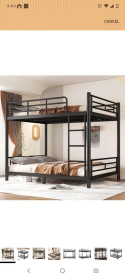 Black Metal Full Over Full Bunk Bed