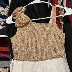 Girl’s Size 10 Long Formal Gold Sequin Dress