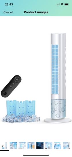 Evaporative Air Cooler, 35" Windowless Air Conditioner Portable w/3 Speeds, 25ft Remote, Smart Timer & Water Tank, Portable Air Conditioners No Window