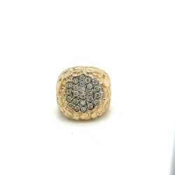 14kt Gold Mens Diamond Nugget Ring 1 Ctw Size 8 1/2 153934 1