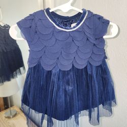 Navy Cat and Jack Baby Girl 0-3m Dress