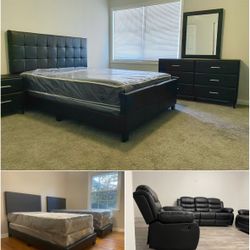 PACKAGE DEAL: QUEEN SIZE BEDROOM SET/2 TWIN BEDS/ SOFA & LOVE SEAT $1625!  Delivery charge $75 in metro Atlanta areas and surrounding areas!  You get 