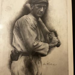 Ted Williams Framed Picture ( 19” x 23”) and Book