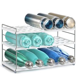 New 3-Tier Expandable Water Bottle Holder Rack, Cup and Tumbler Storage for Kitchen Organization