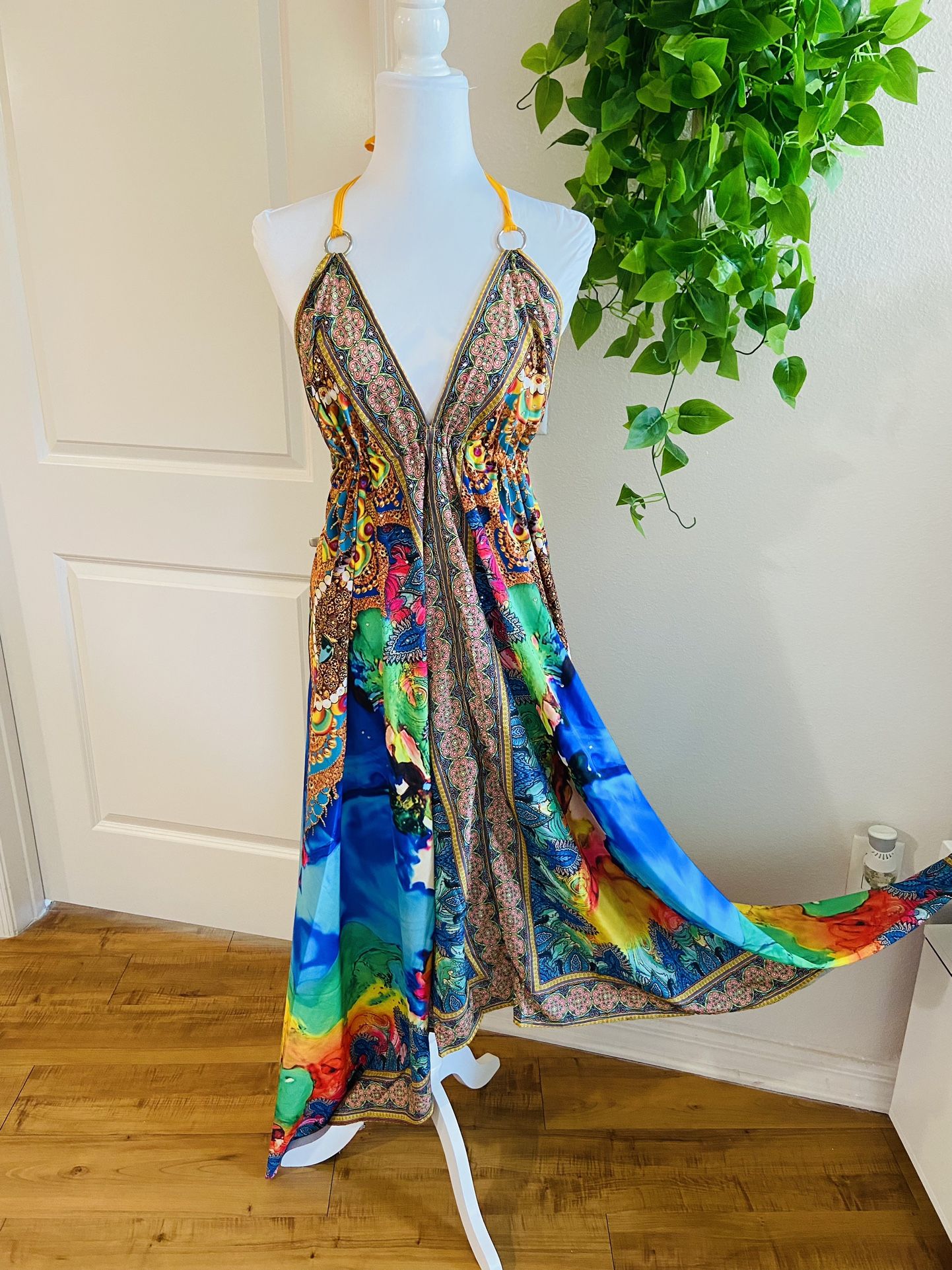 Women Ladies Boho Floral Maxi Dress Cocktail Party Evening Summer Beach Sundress one size