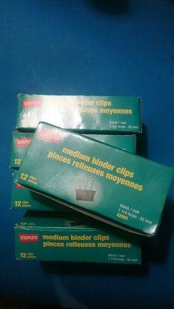 5 Boxes Staples Medium Binder Clips