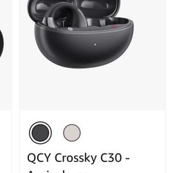 QCY Crossky C30 Wireless Bluetooth Headphones, Clip-on Earphones with 4 ENC Noise Cancelling Mics, Stable Fit, Dual Connection, Custom EQ, Earbuds