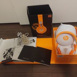 Beats by Dre/David Guetta Mixr Headband Headphones Neon Orange Like New w/Box