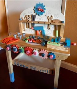 Large Wooden Workbench for Kids