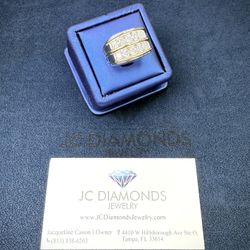 Ring 14k Gold Diamonds Huge Ring 