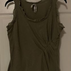 Olive Green Sleeveless Top Size Large