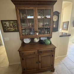 Oak Buffet and Hutch