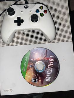 Xbox one S white - controller - 2 games