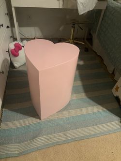 Pink Heart-Shaped Side Table