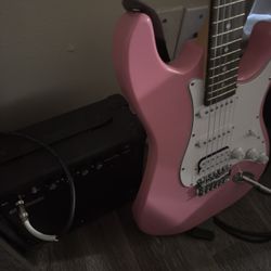 pink Electric Guitar 