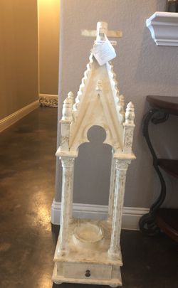 Make offer - Christmas decorations. Brand new. 2 available. Cathedral style LED candle holder with drawer. Holiday Decor